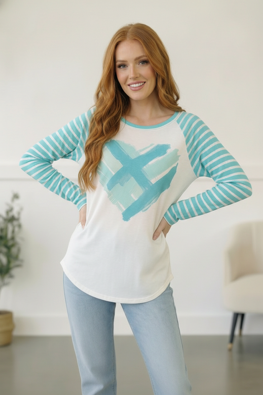 Mint Valentine Raglan Top