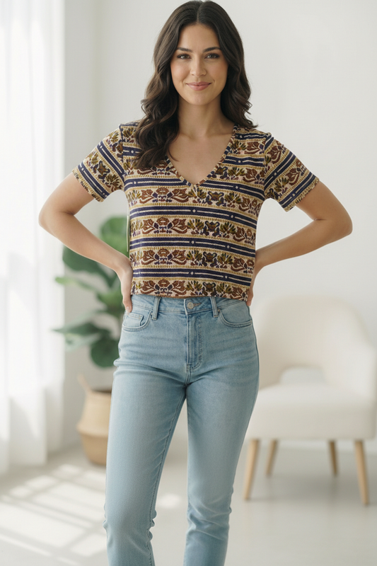 Print Jacquard Top