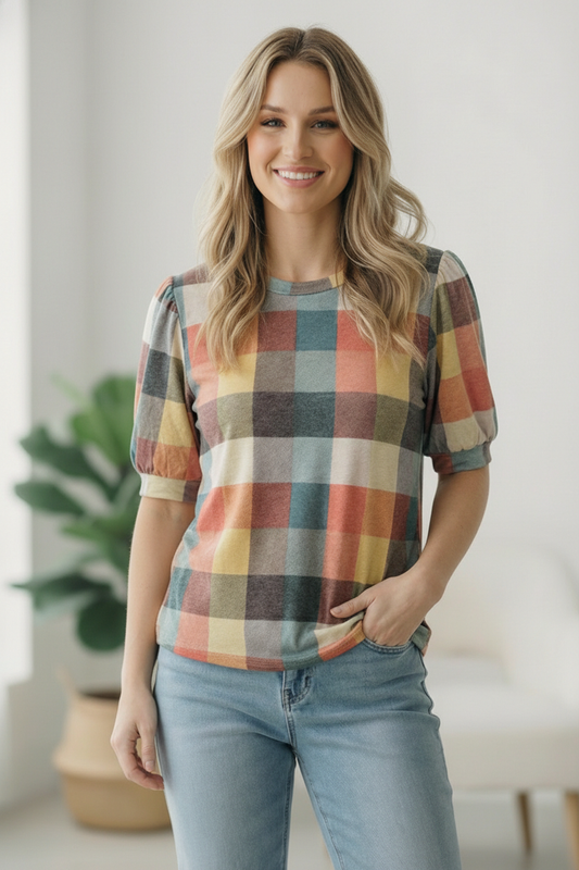 Plaid Checkered Top