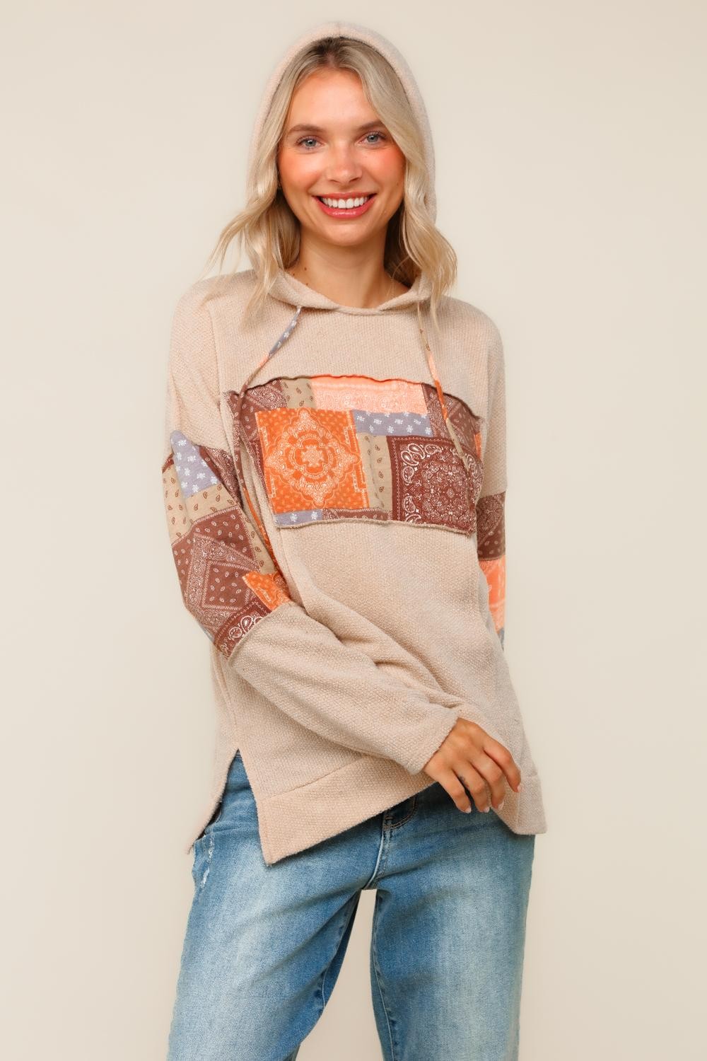 PLUS PULLOVER SWEATER W/HOODIE AND KANGAROO POCKET