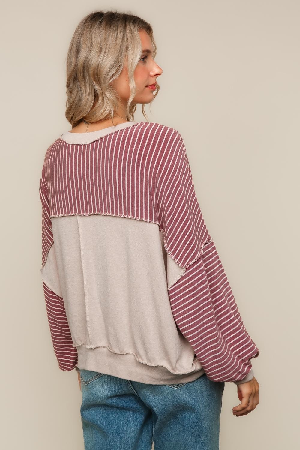 PLUS CREW NECK LOOSE FIT PULLOVER KNIT TOP
