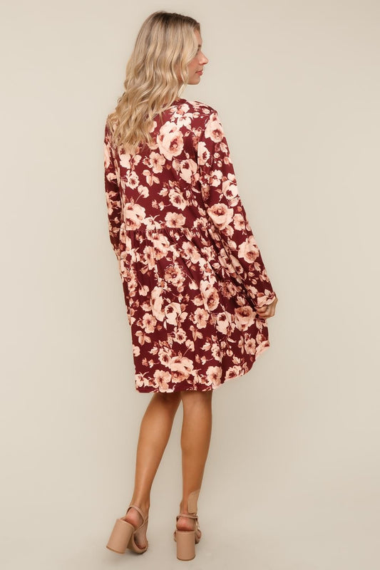 FIT AND FLARE SWING MIDI DRESS W/ SIDE POCKETS