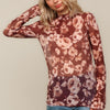 FLORAL MESH TOP W/FRILLED MERROW HEM