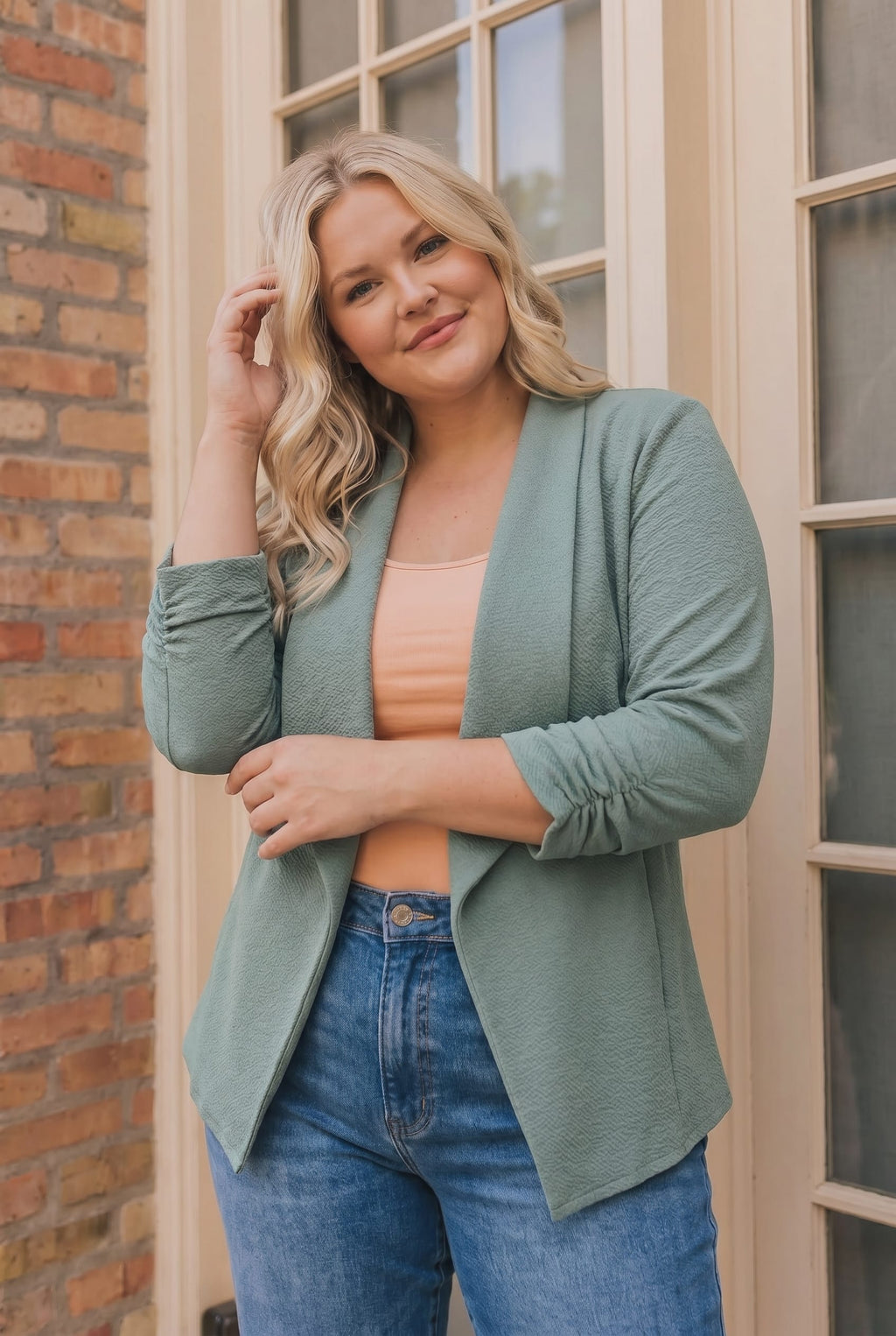 Plus Sage Blazer