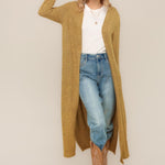 PLUS TWO TONE HACCI OPEN CARDIGAN WITH SIDE SLITS