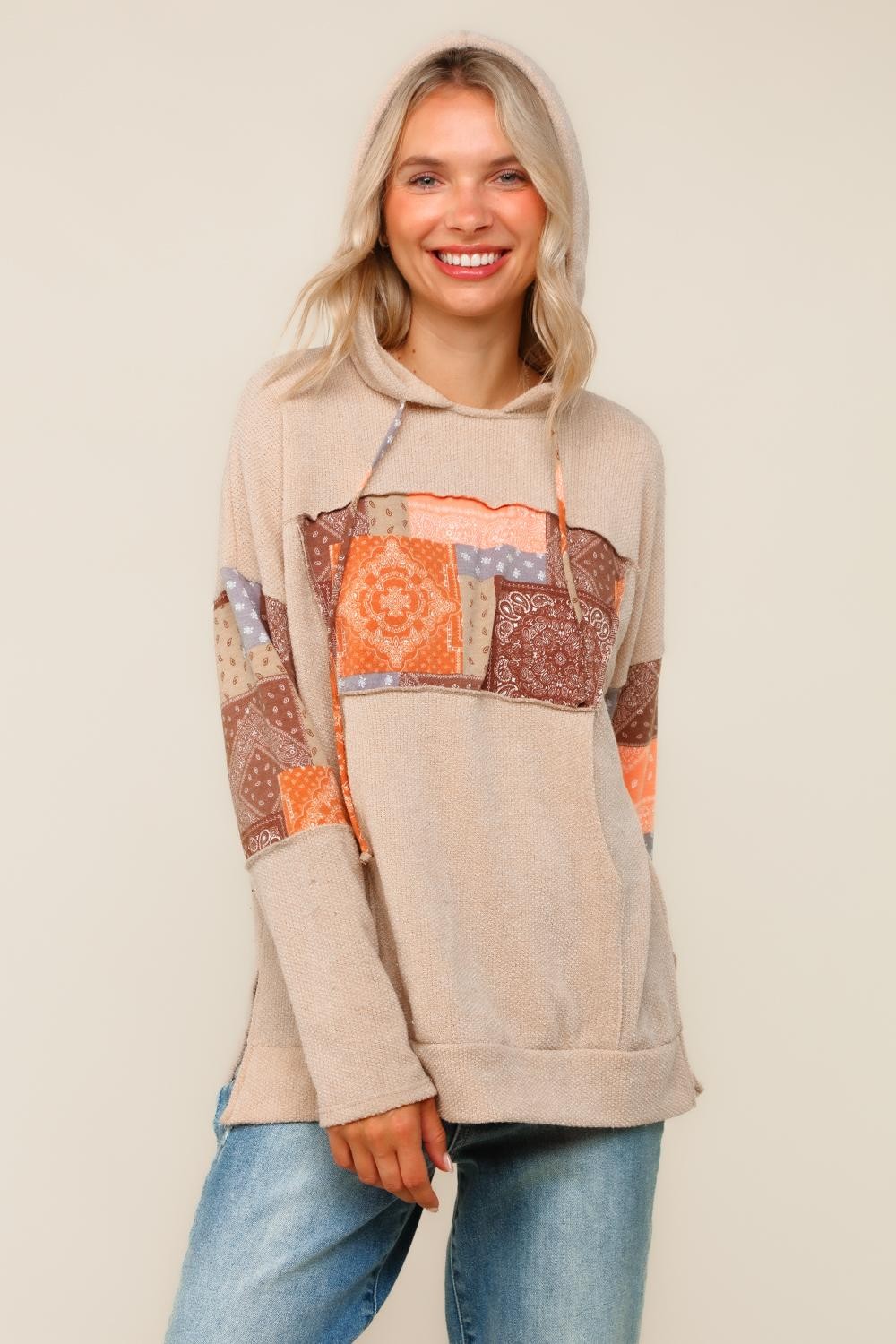 PLUS PULLOVER SWEATER W/HOODIE AND KANGAROO POCKET