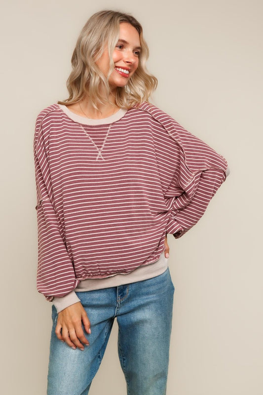 CREW NECK LOOSE FIT PULLOVER KNIT TOP