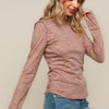 PLUS KNIT TOP BANDED LONG SLEEVE W/ THUMB HOLE