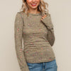 KNIT TOP BANDED LONG SLEEVE W/ THUMB HOLE