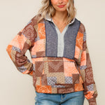 BOHO PATCHWORK TOP W/ HOODIE
