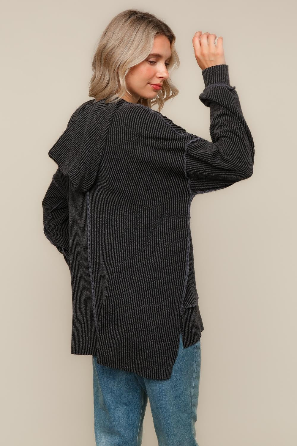 LEOPARD PRINT COLOR BLOCK PULLOVER HOODIE