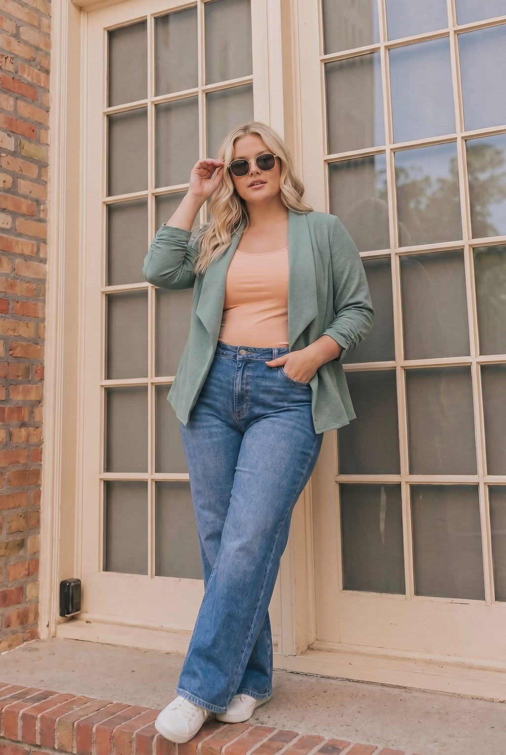 Plus Sage Blazer