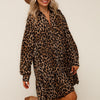 BABYDOLL LEOPARD PRINT MIDI WOVEN DRESS