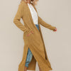 TWO TONE HACCI OPEN CARDIGAN WITH SIDE SLITS
