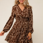 SMOCKED WAIST TIERED MIDI FLORAL WOVEN DRESS