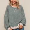 PLUS CREW NECK LOOSE FIT PULLOVER KNIT TOP