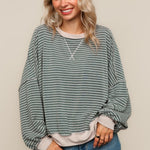 PLUS CREW NECK LOOSE FIT PULLOVER KNIT TOP
