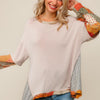 BOHEMIAN PATCHWORK COLOR BLOCK KNIT TOP
