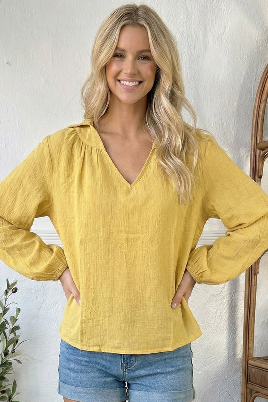 Yellow Woven Blouse