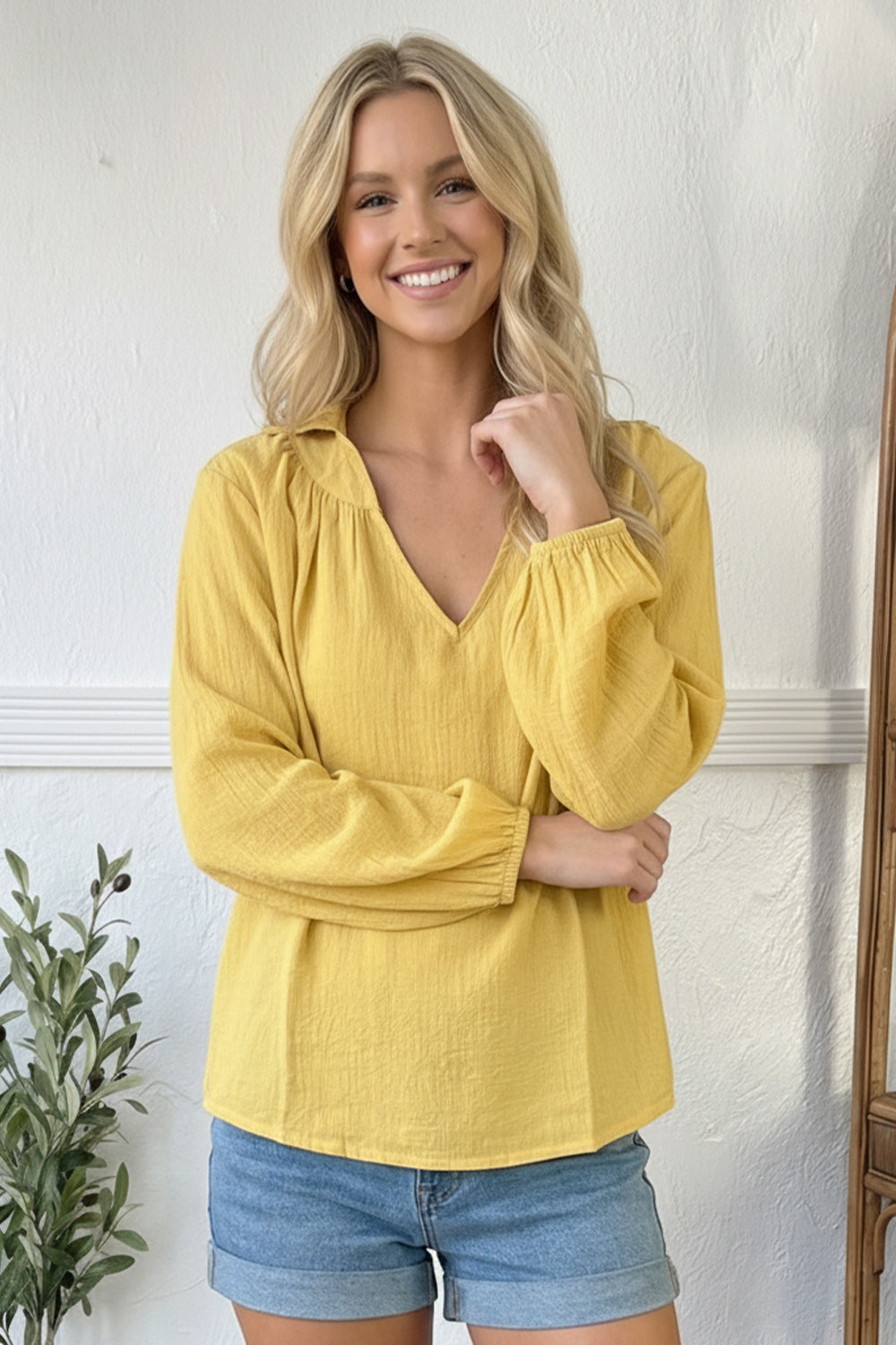 Yellow Woven Blouse