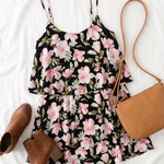 Black Floral Tank