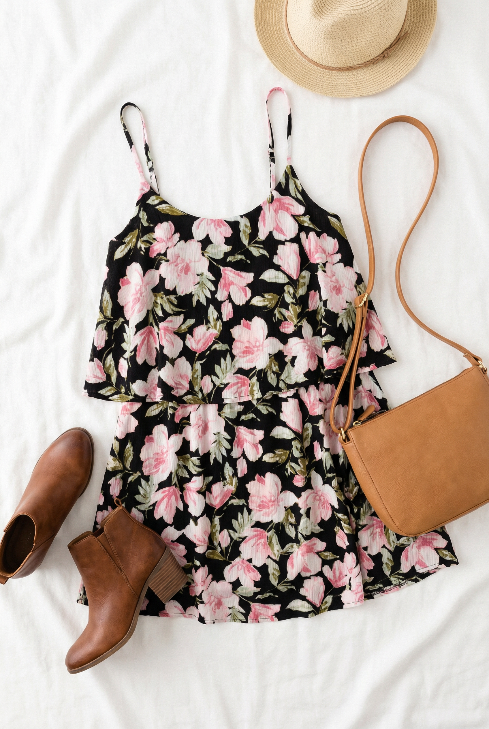 Black Floral Tank