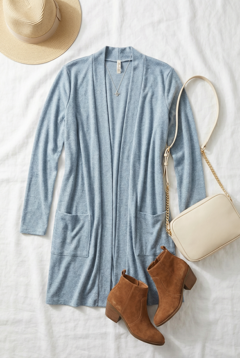 Blue Solid Cardigan