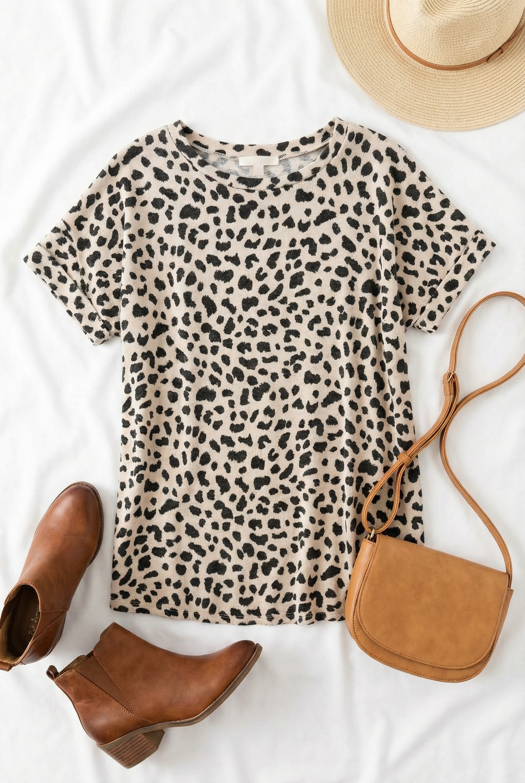 Ivory French Terry Animal Top