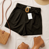 Black Solid Shorts