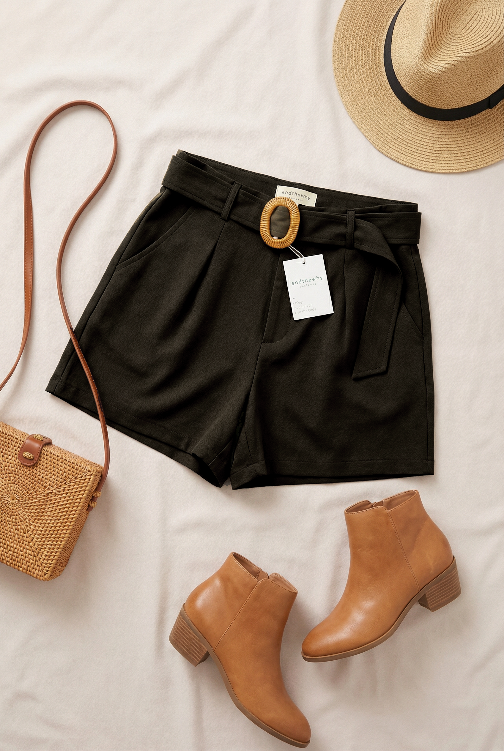 Black Solid Shorts