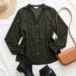 Black Swiss Dot Blouse