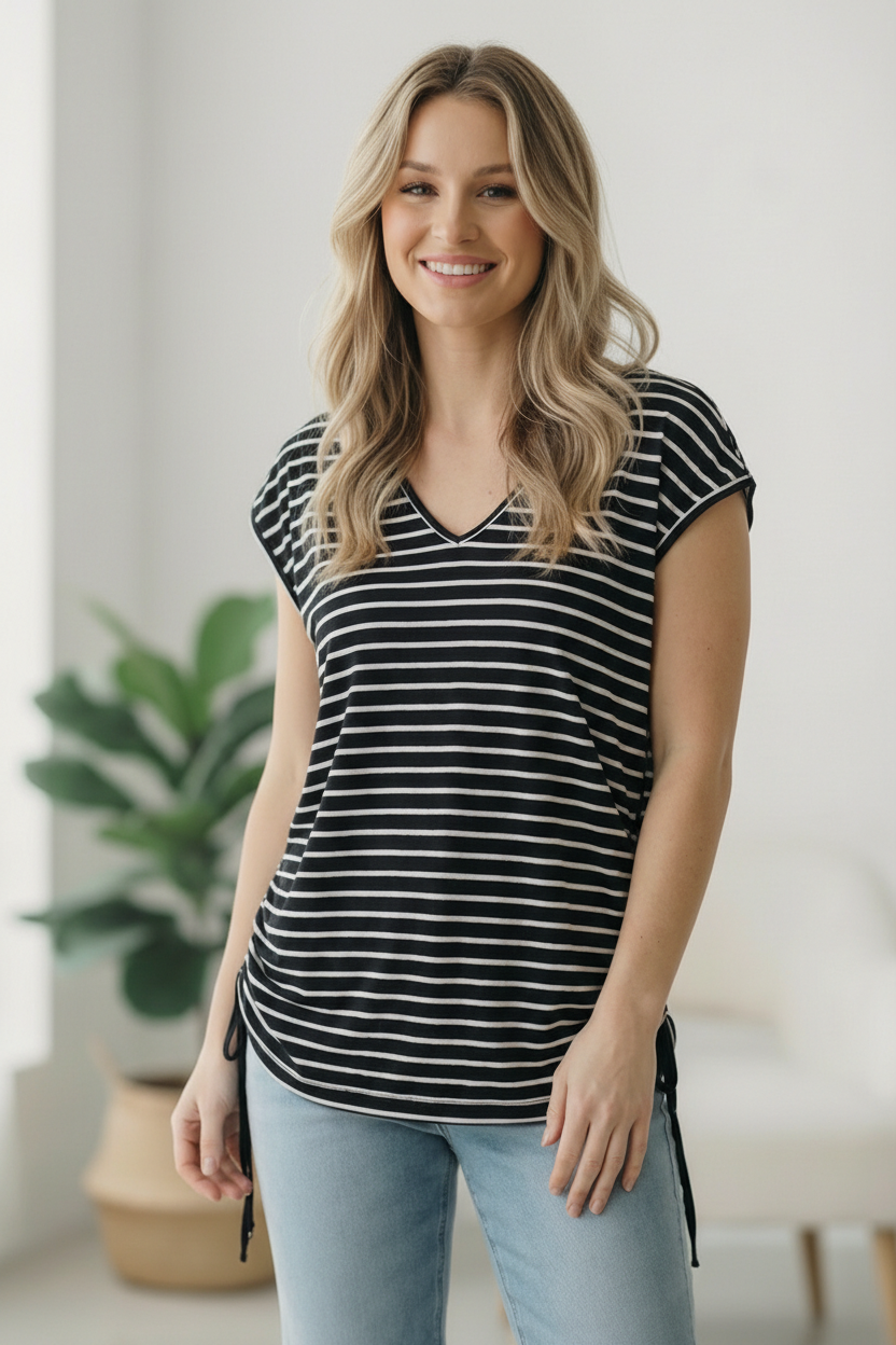 Black Stripe Top