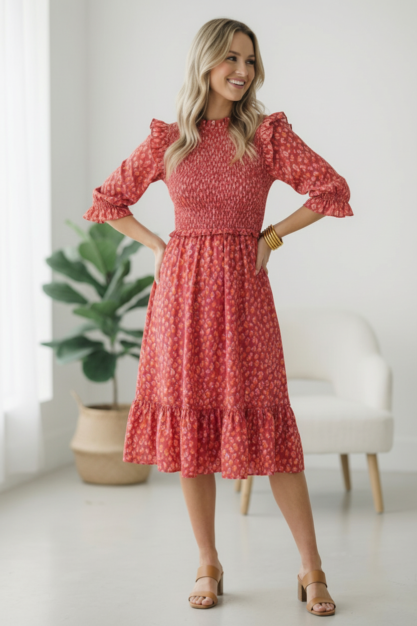 Tomato Animal Printed Woven Flutter Dress