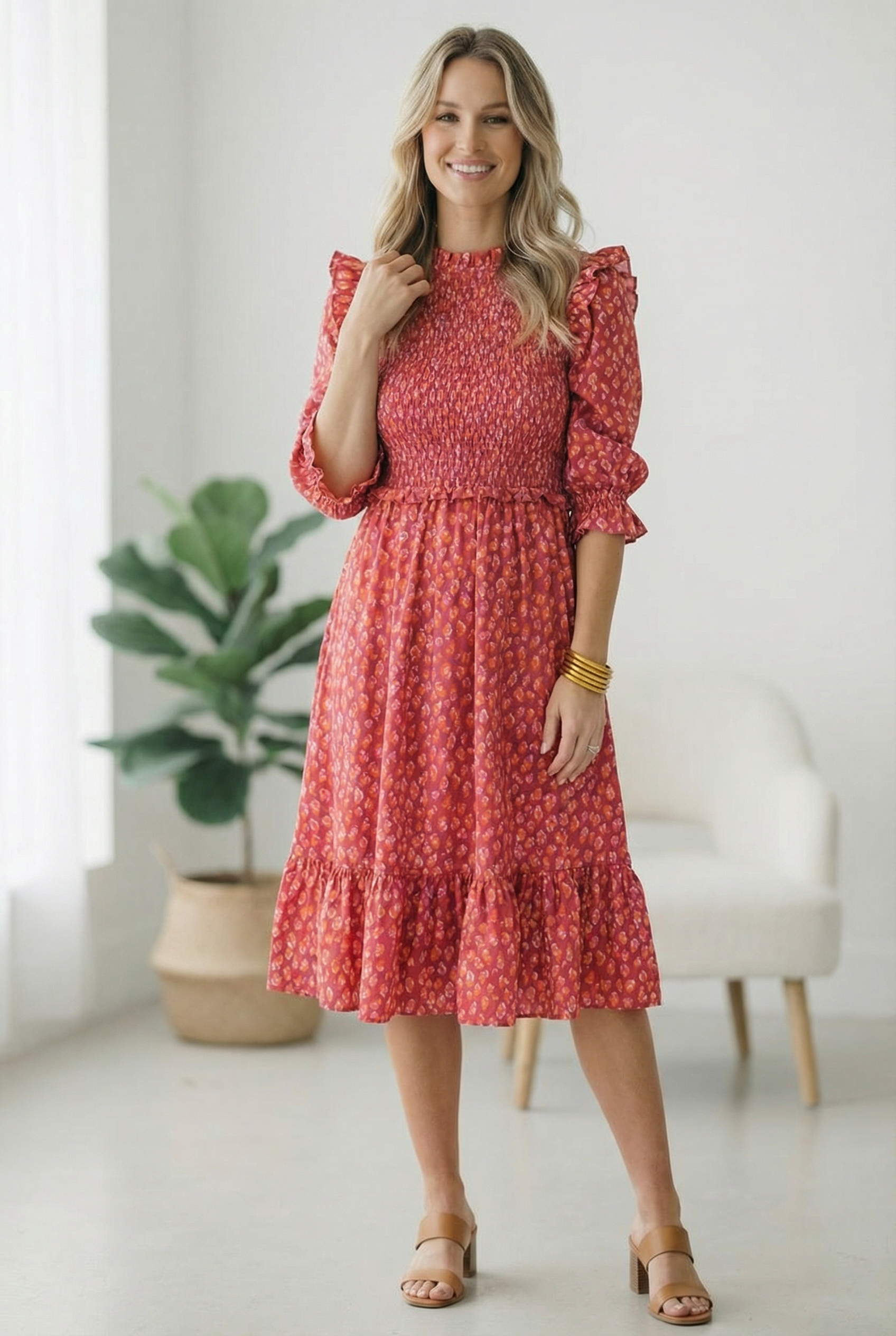 Tomato Animal Printed Woven Flutter Dress