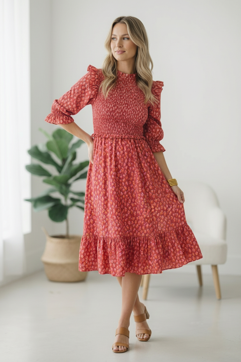 Tomato Animal Printed Woven Flutter Dress