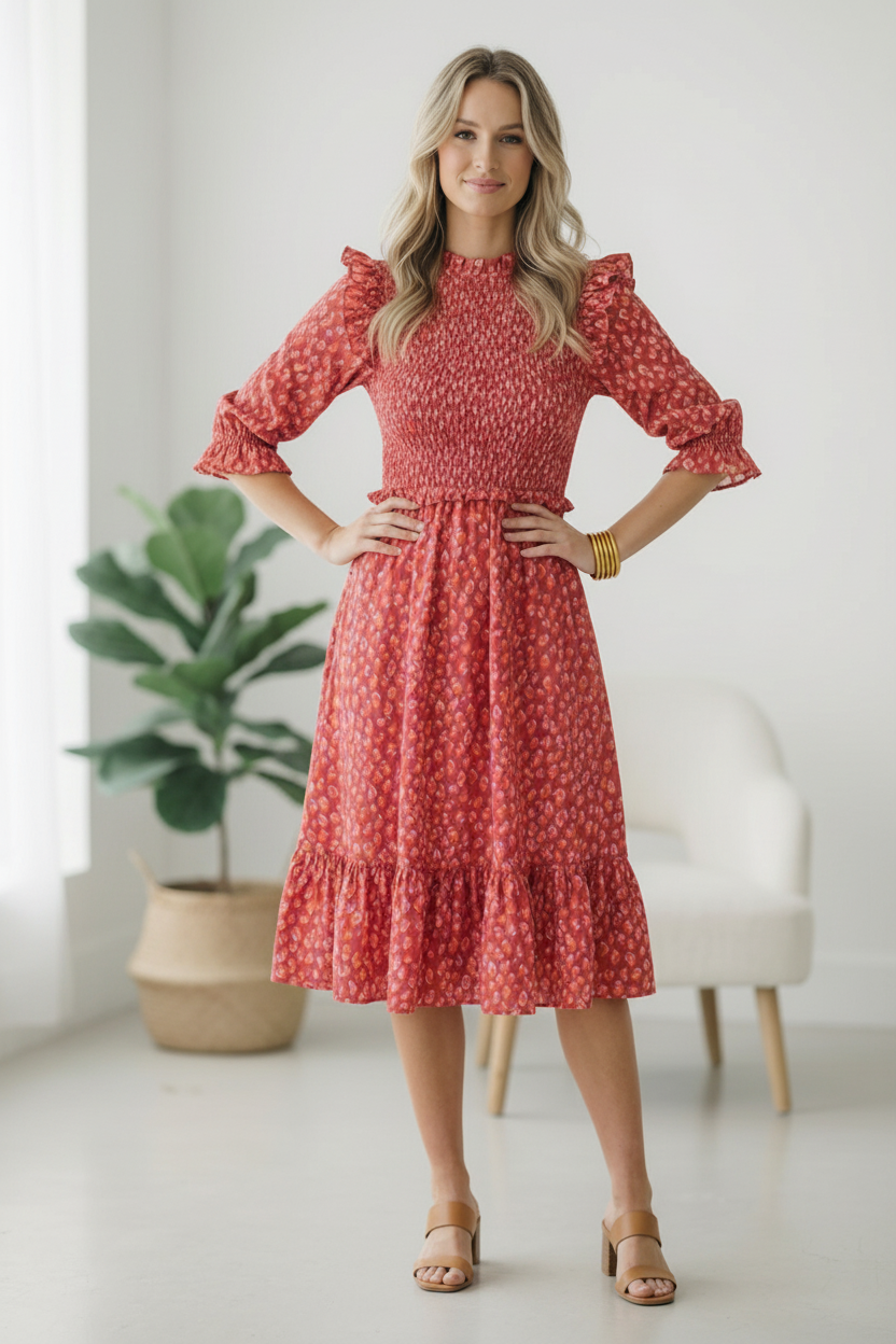 Tomato Animal Printed Woven Flutter Dress