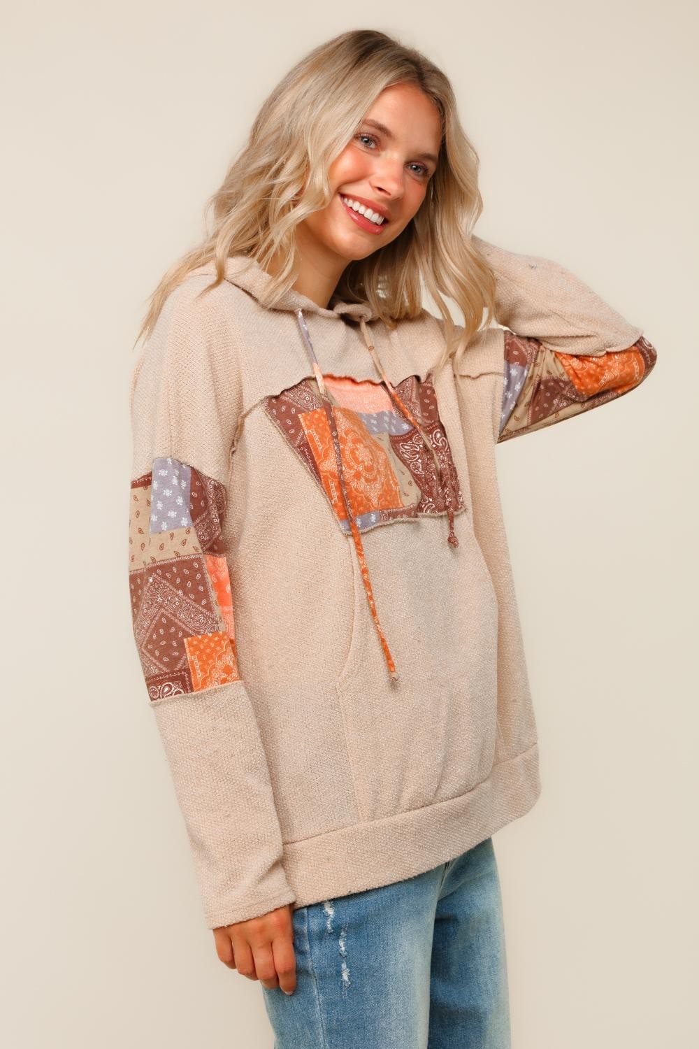 PLUS PULLOVER SWEATER W/HOODIE AND KANGAROO POCKET