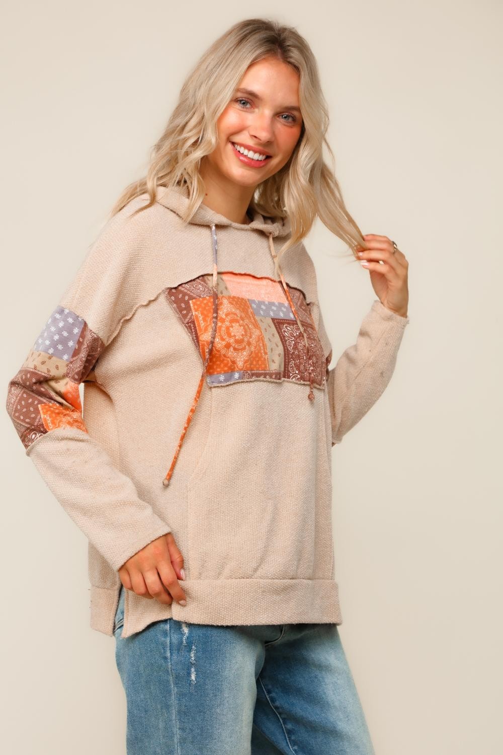 PLUS PULLOVER SWEATER W/HOODIE AND KANGAROO POCKET