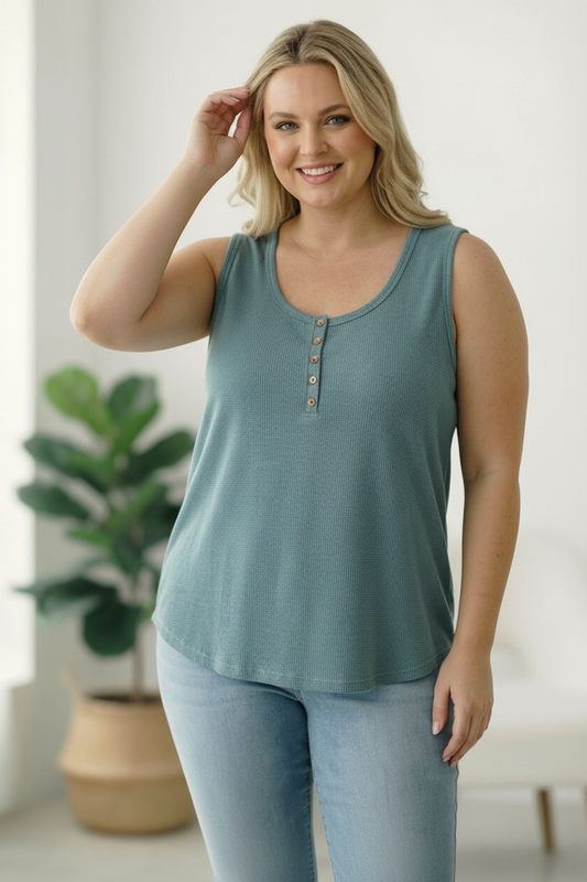 Plus Teal Thermal Button Tank