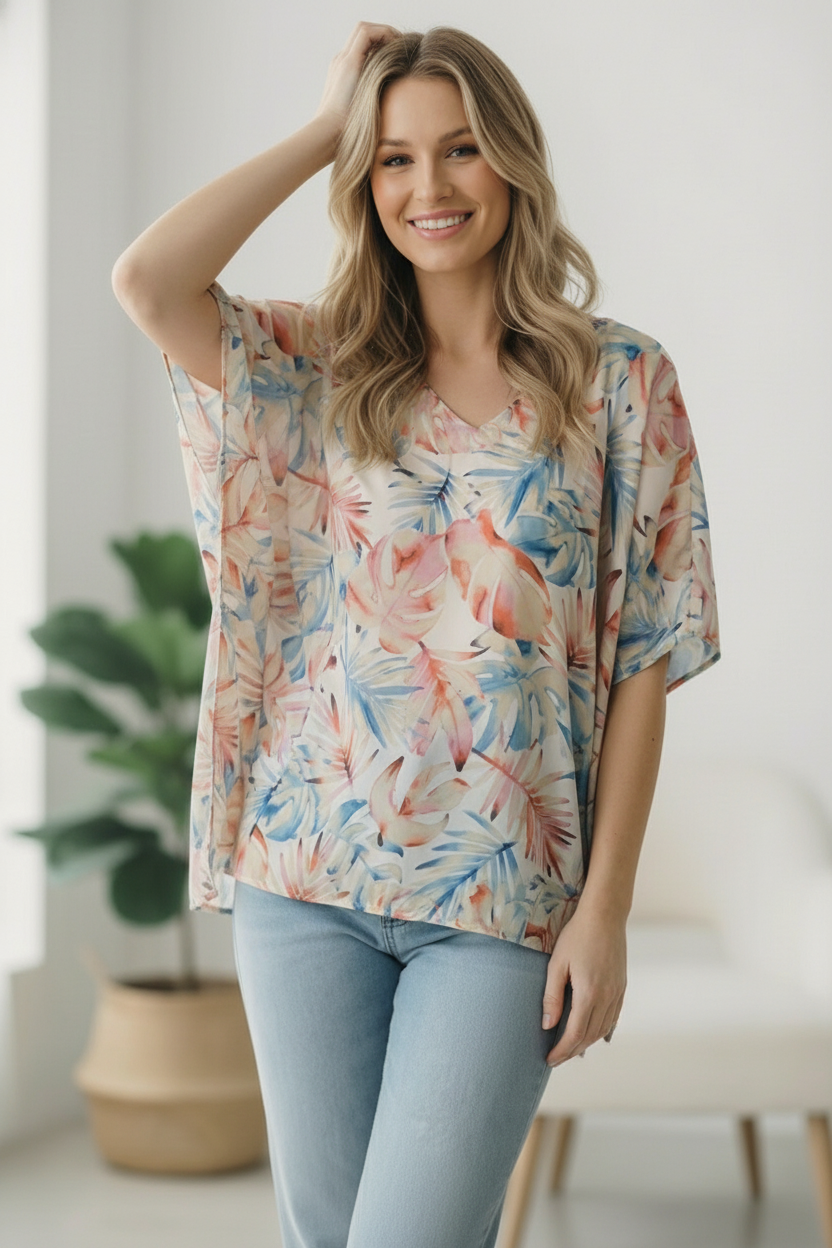 Ivory Tropic Woven Blouse