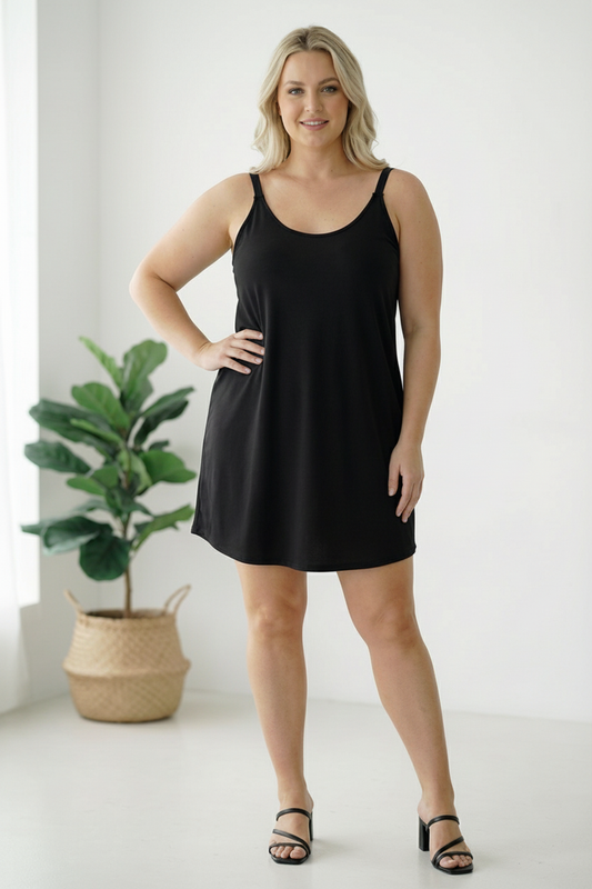 Plus Black Solid Dress