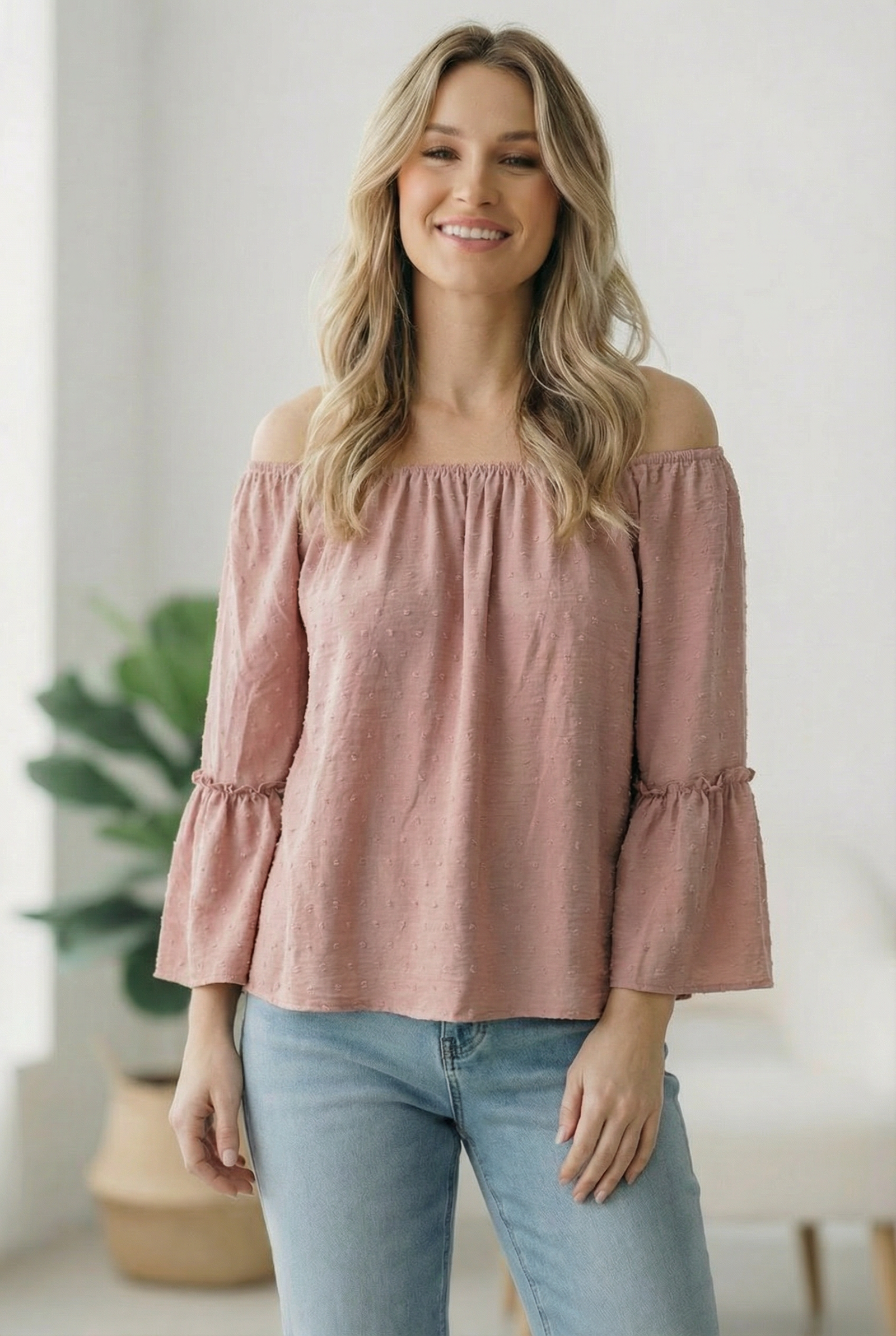 Blush Swiss Dot Top