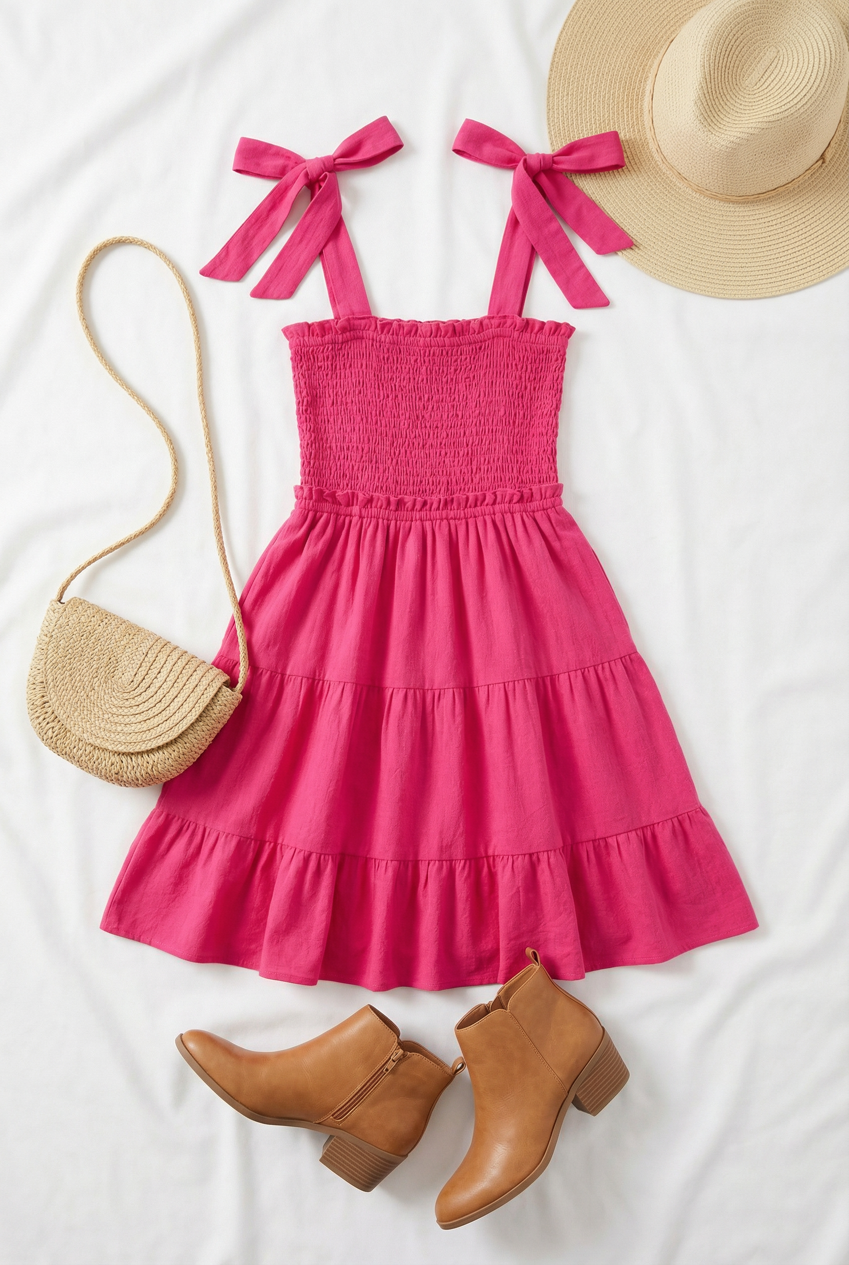 KIDS Fuchsia Smock Design Dress