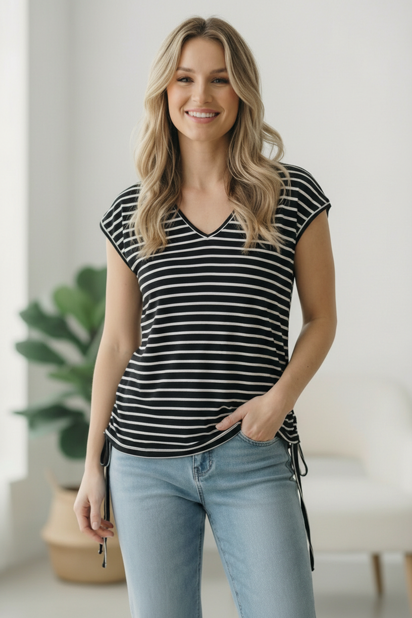 Black Stripe Top