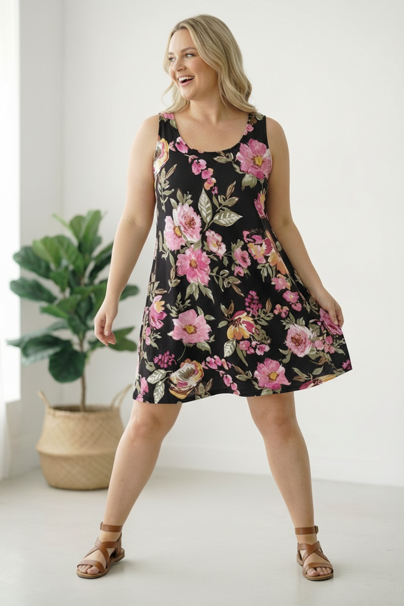 Plus Floral Dress
