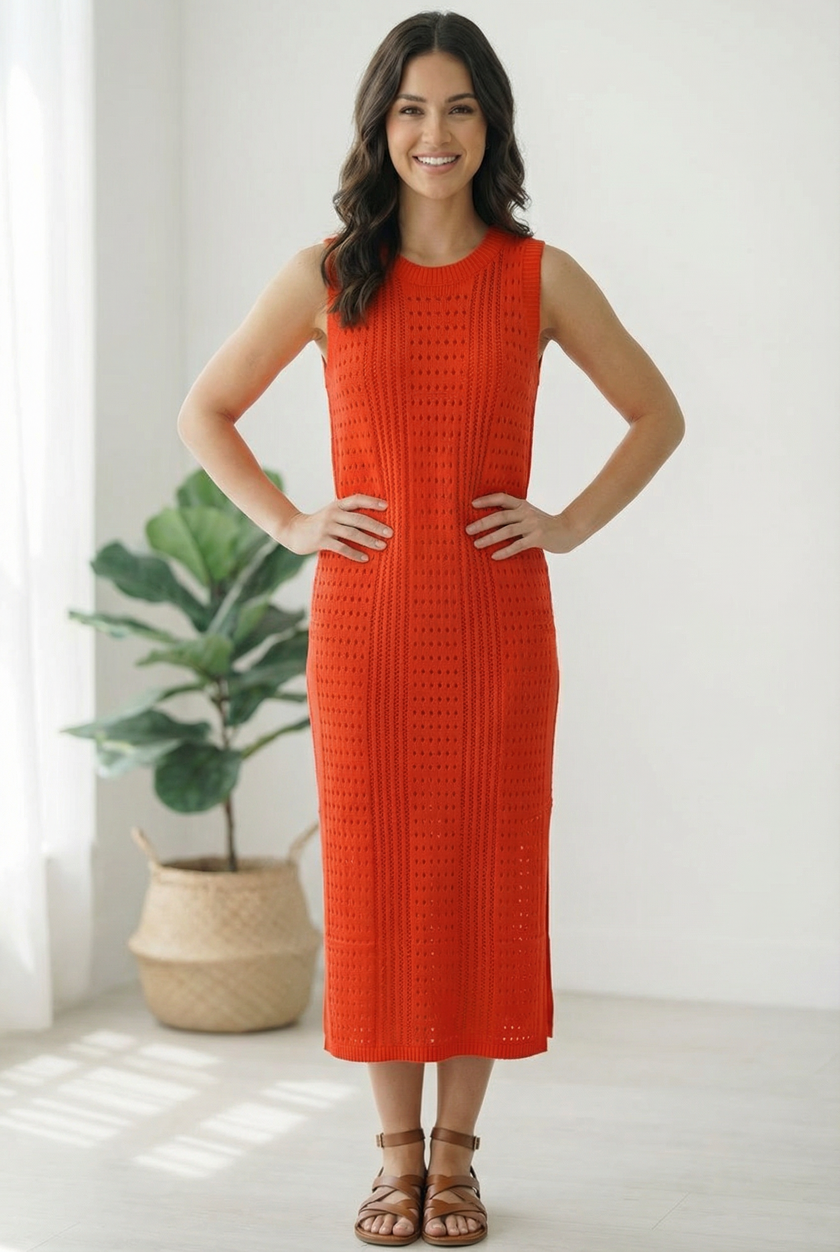 Coral Knit Dress