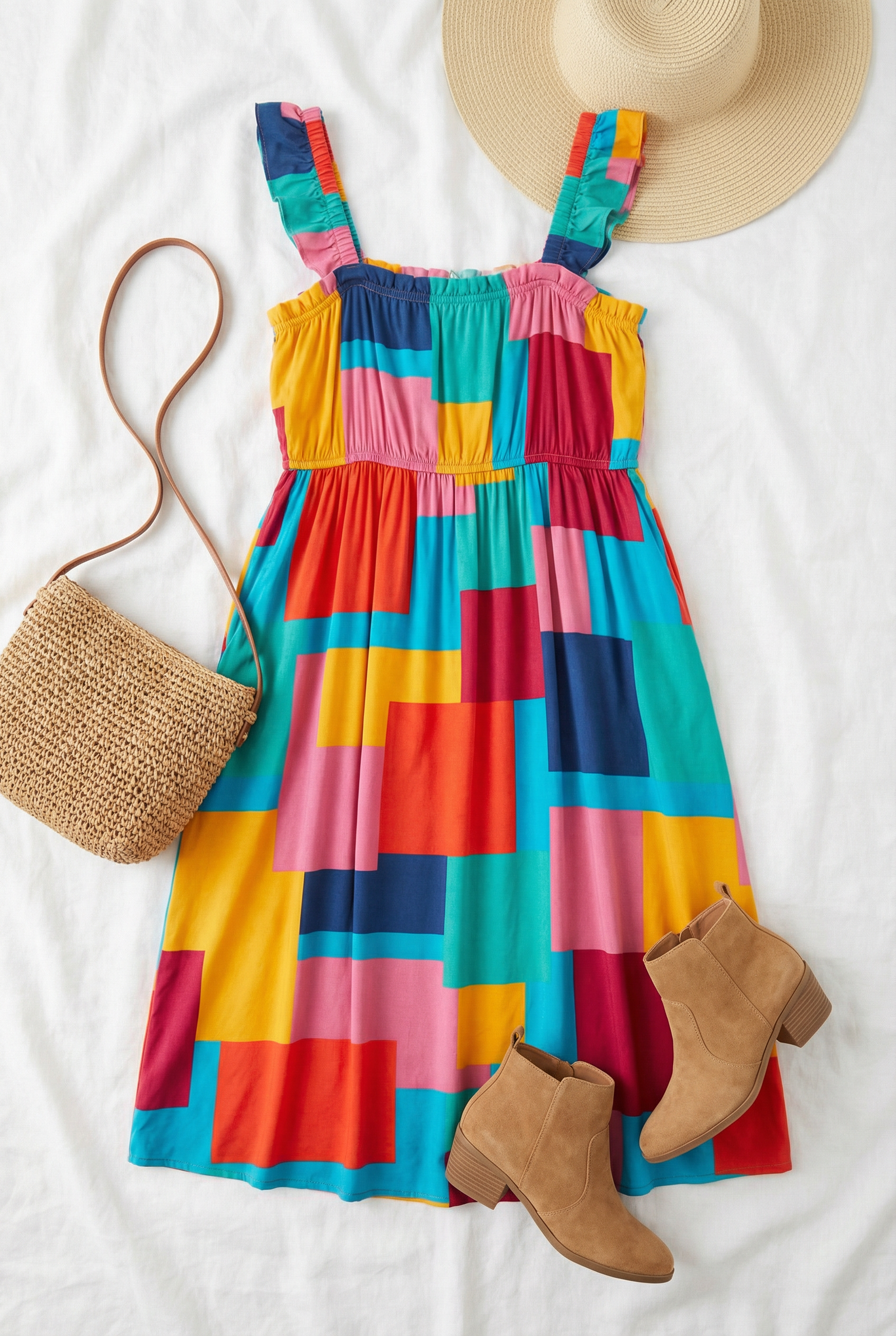 Color Multi Design Dress