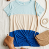 Blue Color Block Top