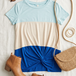 Blue Color Block Top