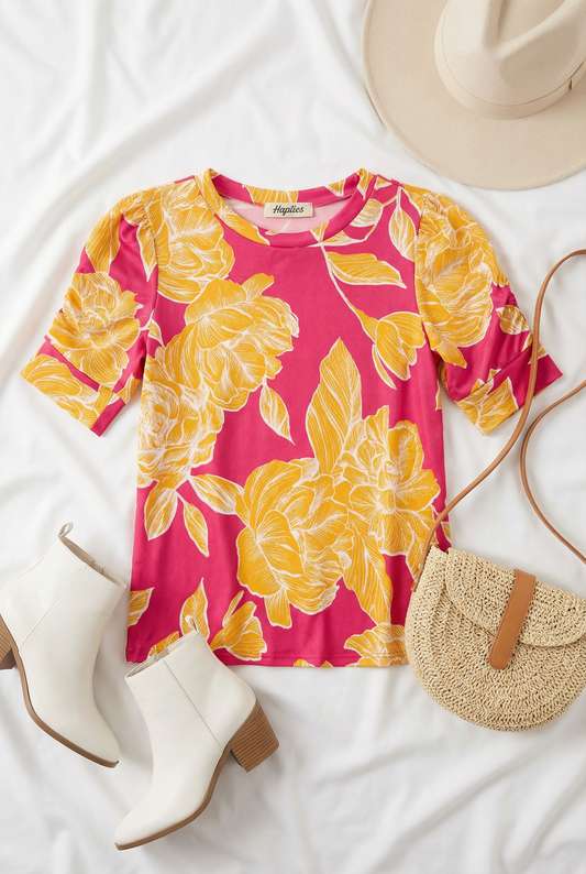 Fuchsia Floral Top